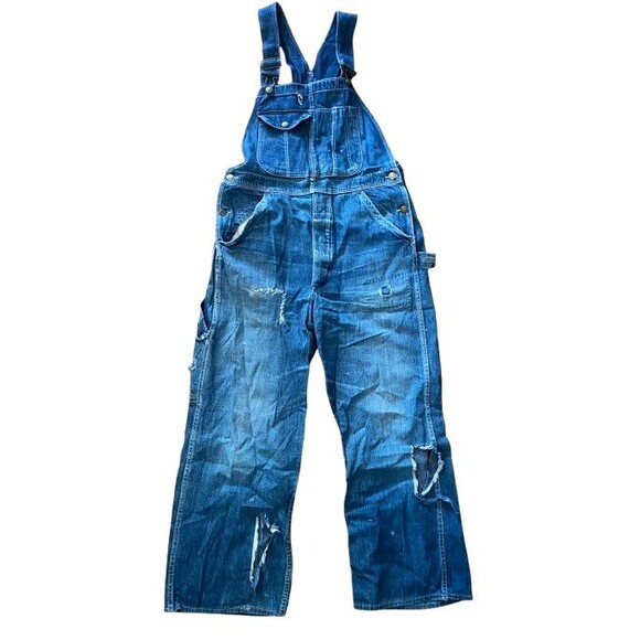 Vintage Rare Test Sanforized by Rice Stix Denim Overalls Bibs Sanforized 38x28 - Picture 1 of 9